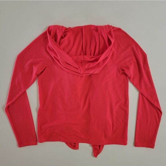 Old Navy Intimates Women's Red Orange Hooded Waterfall Long Sleeve Cardigan - Picture 10 of 11